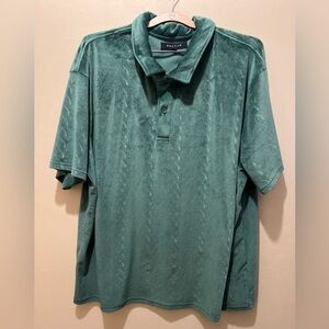 PacSun Debossed Green Velour Velvet Polo Shirt
Men’s Size Large